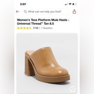 Women's Tess Platform Mule Heels - Universal Thread™ Tan 8.5